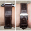 Flat Dark Brown Alligator Leather Watch Band