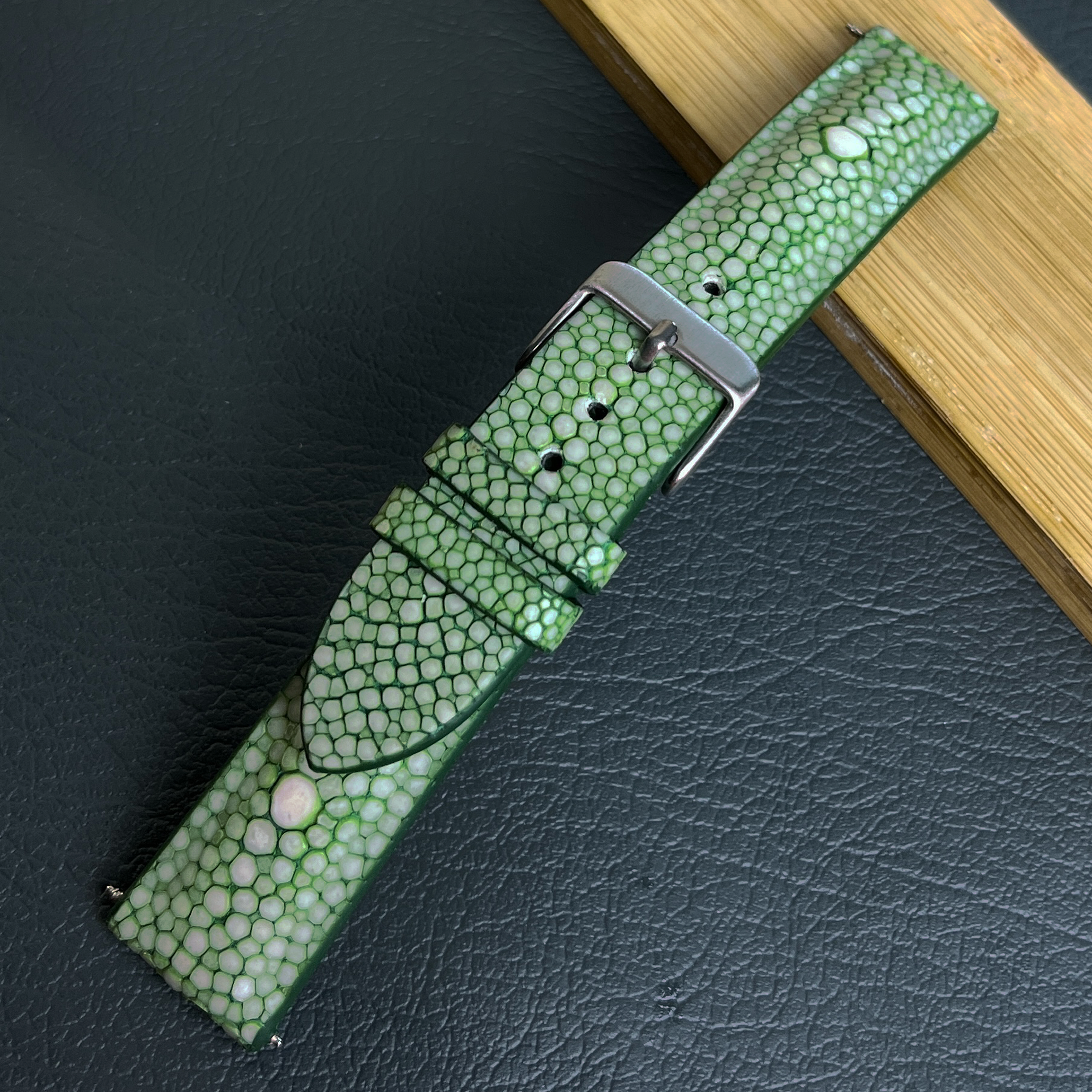 Genuine Green Pearl Stingray Leather Watch Band