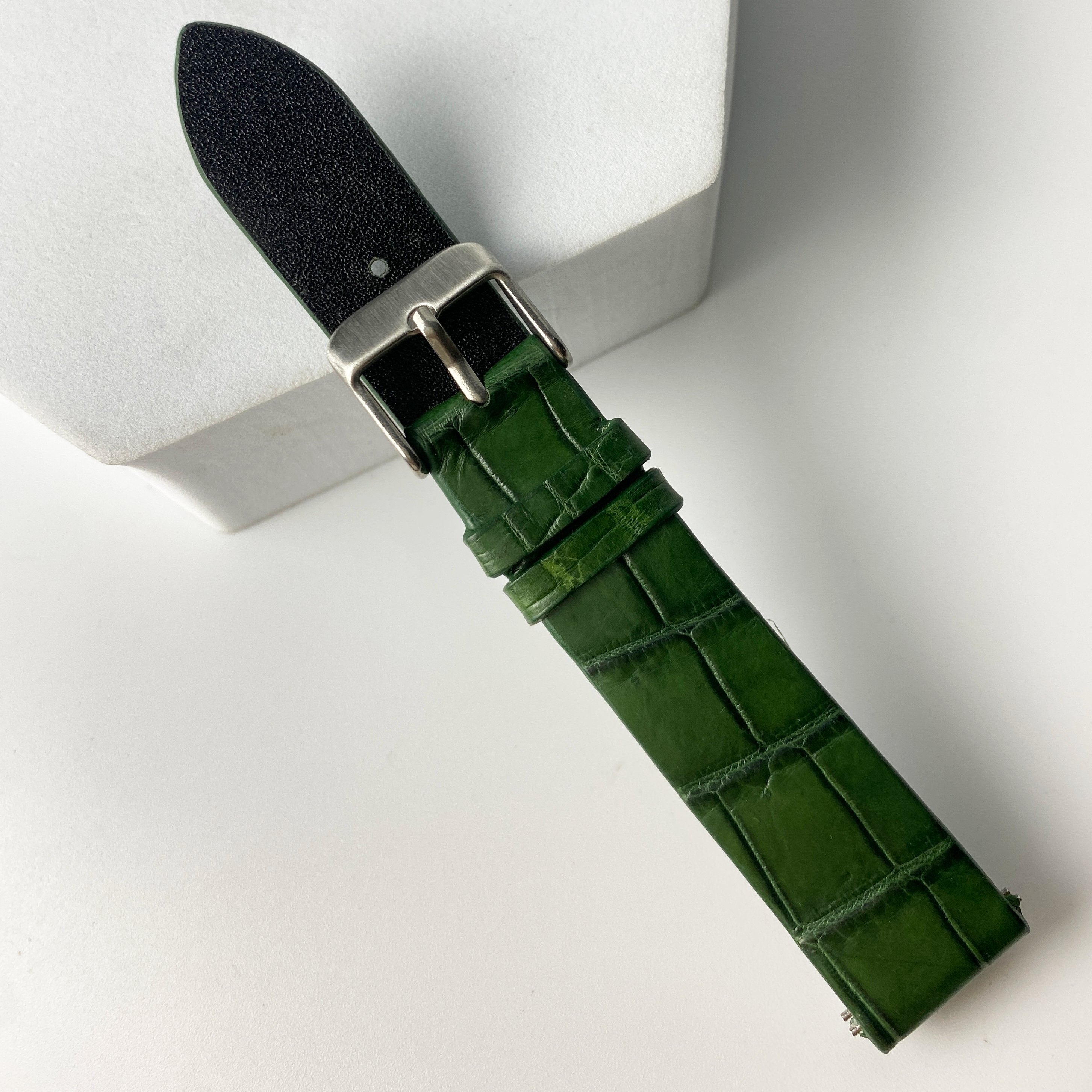 Green Alligator Leather Watch Band For Men | Premium Crocodile Quick Release Replacement Wristwatch Strap | DH-14 - Vinacreations