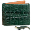 Green Alligator Tail Leather Bifold Wallet For Men | Handmade Crocodile Wallet RFID Blocking | VINAM-111 - Vinacreations
