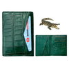 Load image into Gallery viewer, Green Alligator Leather Bifold Credit Card Holder Double Side | RFID Blocking | GREEN-CARD-14
