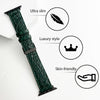 Load image into Gallery viewer, Green Flat Alligator Leather Watch Band Compatible with Apple Watch IWatch Series 8 7 6 5 4 3 2 1 SE | AW-28 - Vinacreations