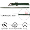 Green Flat Alligator Leather Watch Band Men | No-Padding | DH-28 - Vinacreations