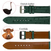 Load image into Gallery viewer, Green Ostrich Leather Watch Strap Quick Release Replacement Wrist Watch Band - Vinacreations