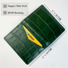 Load image into Gallery viewer, Green Alligator Leather Bifold Credit Card Holder Double Side | RFID Blocking | GREEN-CARD-14