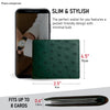 Load image into Gallery viewer, Green Handmade Double Side Ostrich Leather Bifold Wallet for Men