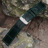 Load image into Gallery viewer, Flat Green Alligator Leather Watch Band