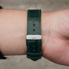 Load image into Gallery viewer, Flat Green Alligator Leather Watch Band