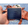 Load image into Gallery viewer, Hand-stitched Navy Blue Alligator Leather Double Side Wallet For Men |RFID Blocking | Coin Pocket | VINAM-92 - Vinacreations