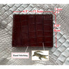 Hand Stitching Brown Alligator Bifold Wallet with Coin Pocket | Slim Leather Wallet RFID Blocking | VINAM-93 - Vinacreations