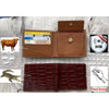 Hand Stitching Brown Alligator Bifold Wallet with Coin Pocket | Slim Leather Wallet RFID Blocking | VINAM-93 - Vinacreations