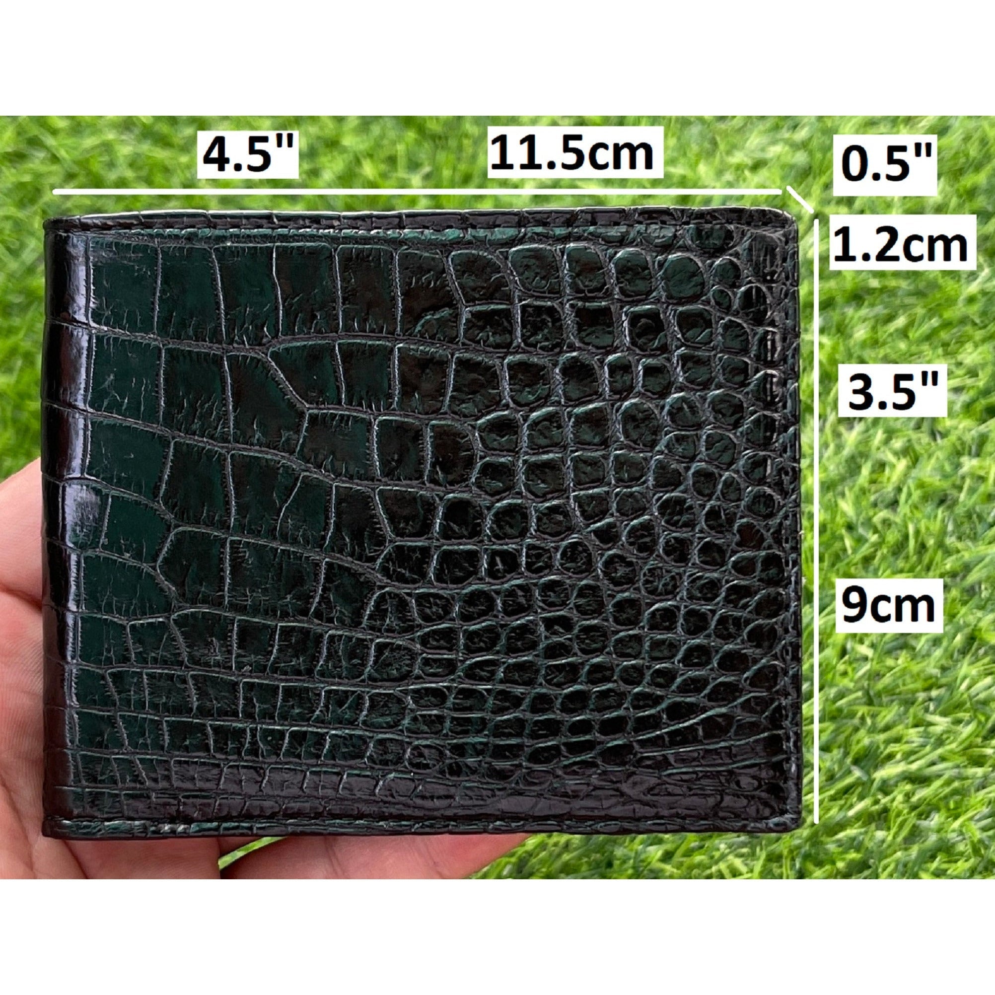 Handmade Black Alligator Belly Leather Bifold Wallet for Men RFID Blocking | VINAM-36 - Vinacreations