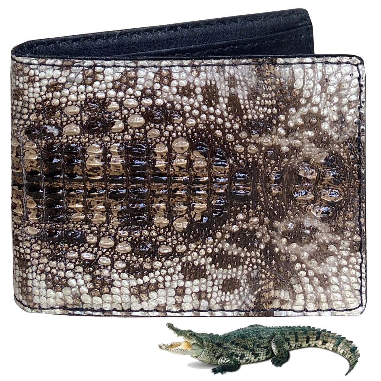 Handmade Natural Alligator Bifold Wallet RFID Blocking | VINAM-05 - Vinacreations