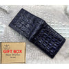 Handmade Navy Blue Alligator Leather Bifold Wallet For Men RFID Blocking | VINAM-56 - Vinacreations