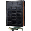 Load image into Gallery viewer, Large Capacity Alligator Leather Vertical Bifold Wallet | Crocodile Credit Card Holder for Men with 15 Card Slots | Black DUN16 - Vinacreations