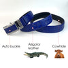 Load image into Gallery viewer, Blue Alligator Auto Buckle HornBack Leather Belt For Men