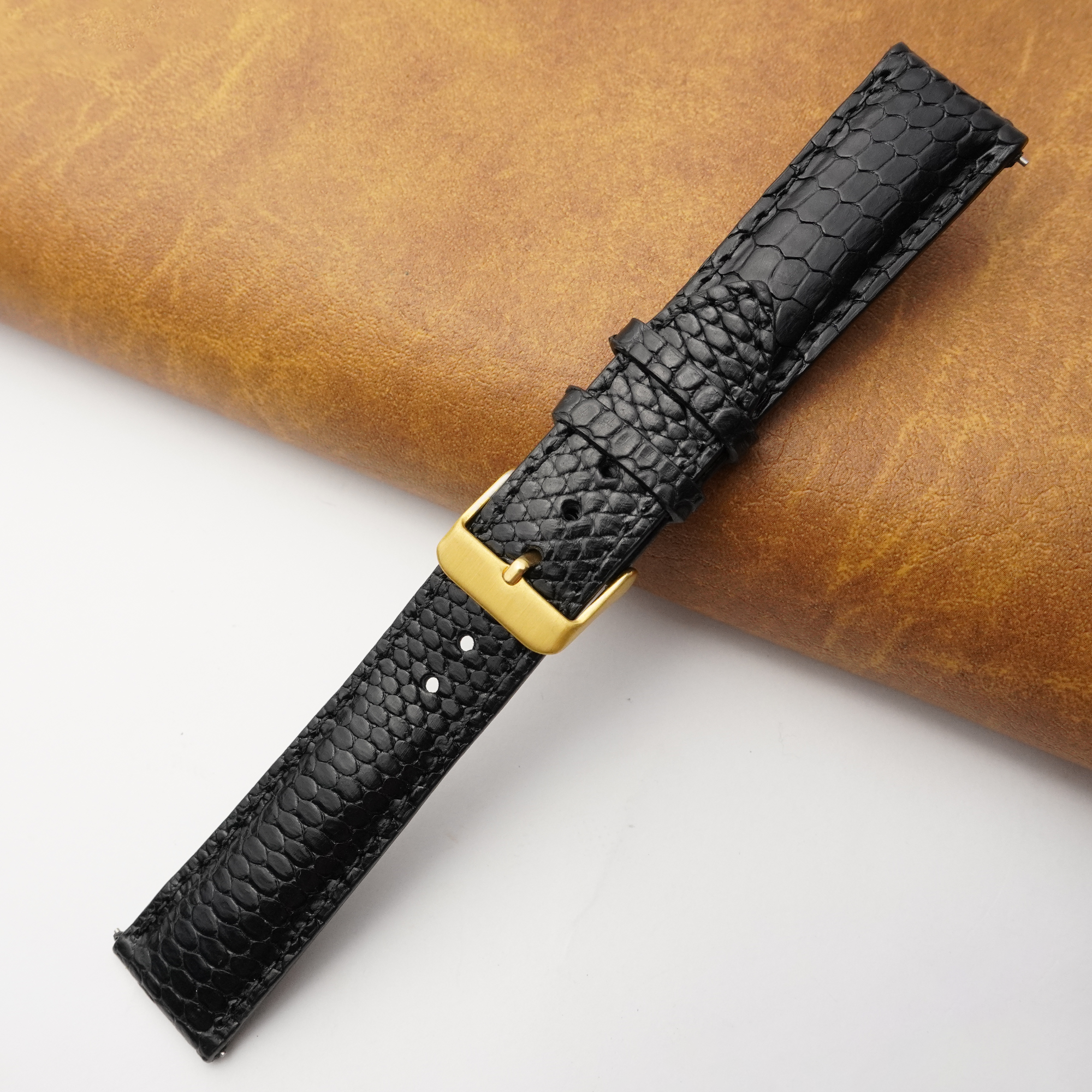 Black Lizard Leather Watch Strap DH-162