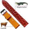 Light Brown Flat Alligator Leather Watch Band For Men | No-Padding | DH-26 - Vinacreations