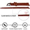 Light Brown Flat Alligator Leather Watch Band For Men | No-Padding | DH-26 - Vinacreations