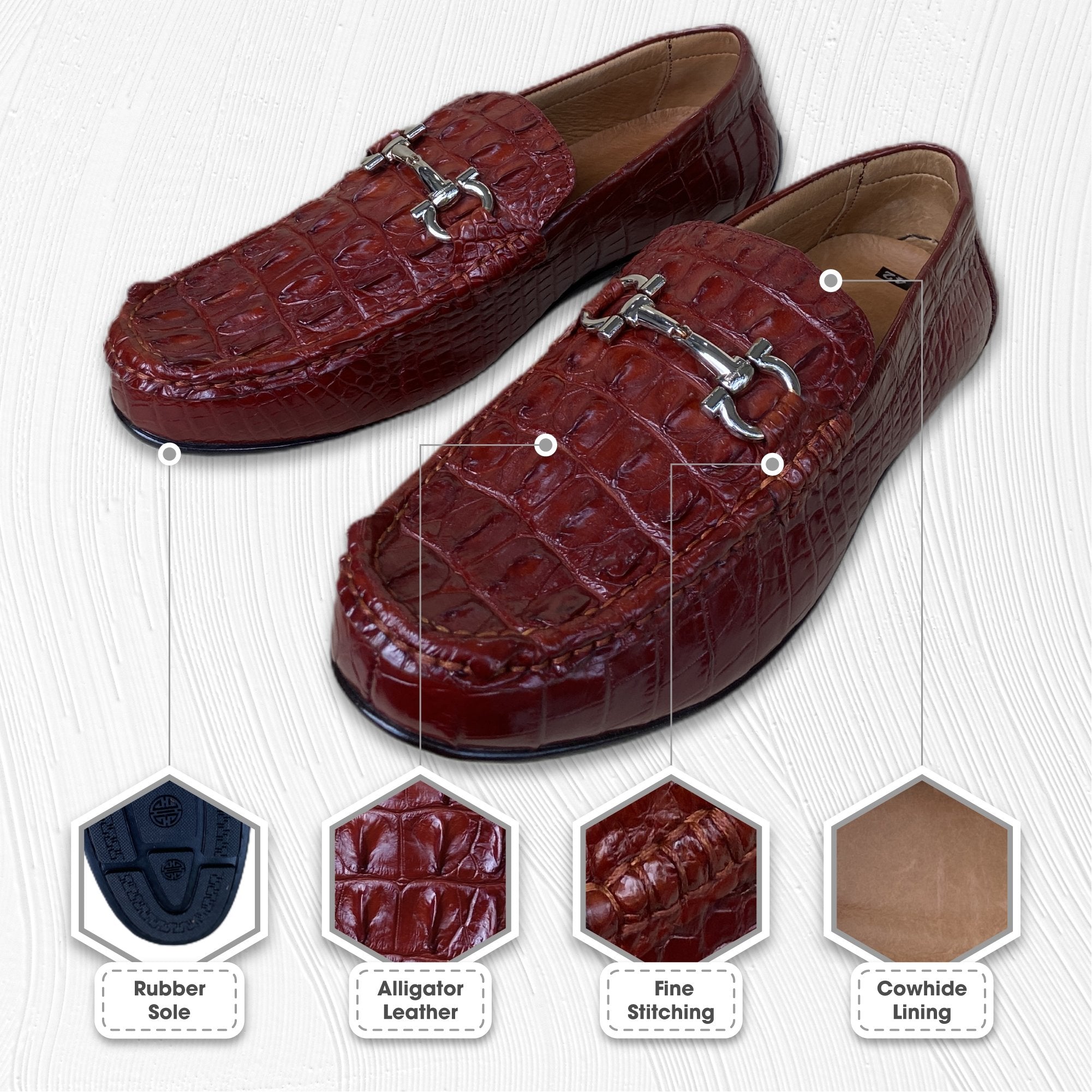 Light Brown Hornback Alligator Leather Mens Slip-on | Mens Crocodile Skin Casual Loafers | SH36D42 - Vinacreations