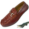 Light Brown Hornback Alligator Leather Mens Slip-on | Mens Crocodile Skin Casual Loafers | SH36D42 - Vinacreations
