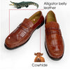 Load image into Gallery viewer, Premium Light Brown Alligator Loafer Slip On | Crocodile Belly Driving Casual Shoes | SH136P42