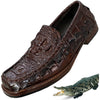 Load image into Gallery viewer, Men Dark Brown Alligator Leather Loafers Slip-On | Crocodile Hornback Skin Exotic Dress Shoes | SH123O - Vinacreations