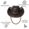 Dark Brown Alligator Cowboy Hat With Chin Cord | Adjustable Crocodile Skin Brim Hat Western