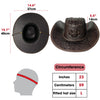 Dark Brown Alligator Cowboy Hat With Chin Cord | Adjustable Crocodile Skin Brim Hat Western