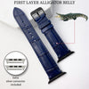Navy Blue Alligator Leather Watch Band Compatible with Apple Watch IWatch Series 7 6 5 4 3 2 1 SE | AW-04 - Vinacreations