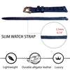 Load image into Gallery viewer, Navy Blue Flat Alligator Leather Watch Band For Men | No-Padding | DH-24 - Vinacreations