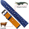 Load image into Gallery viewer, Navy Blue Flat Alligator Leather Watch Band For Men | No-Padding | DH-24 - Vinacreations