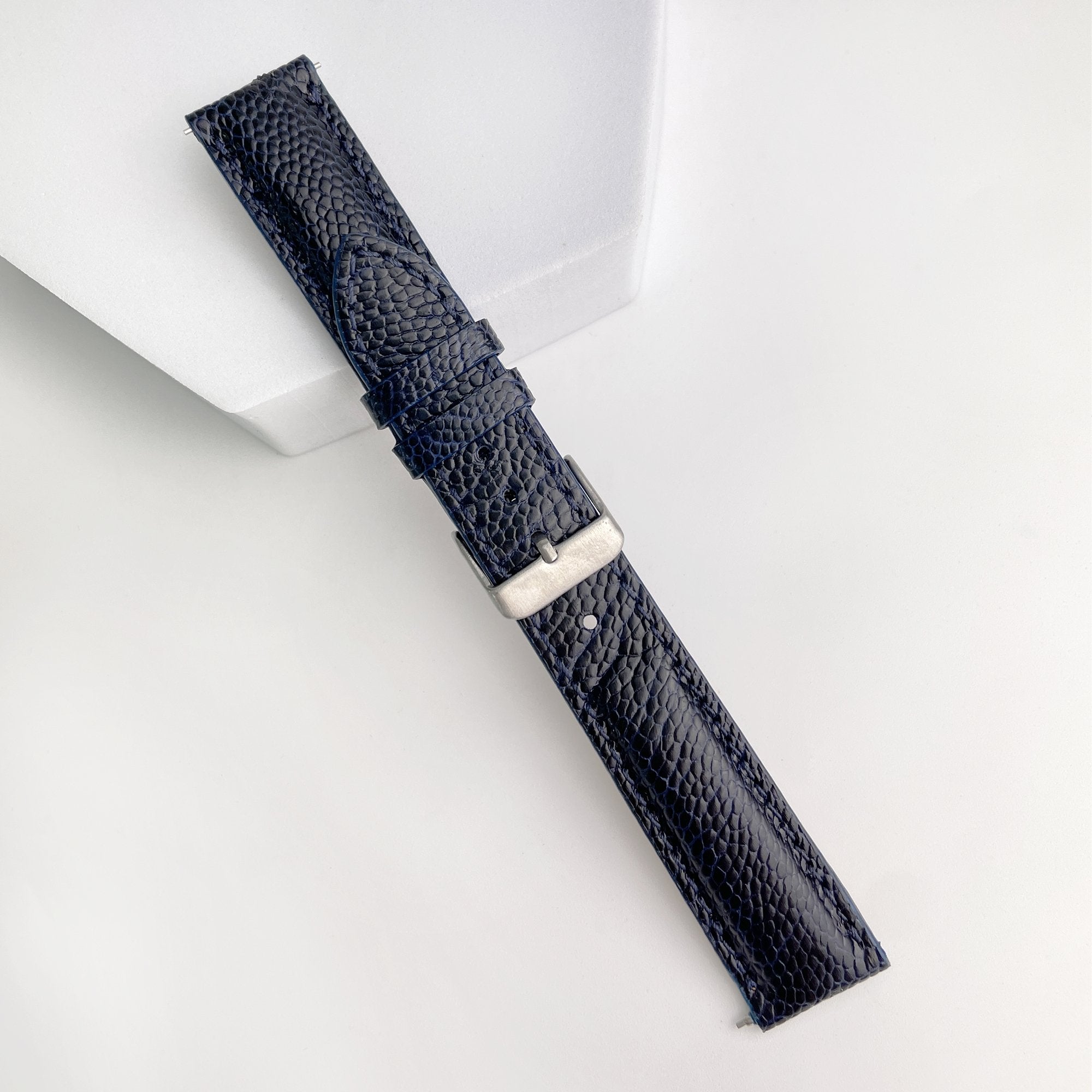 Navy Blue Ostrich Leather Watch Strap Quick Release Replacement Strap | DH-33 - Vinacreations