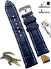 12 Hand-Stitching Navy Blue Alligator Watch Strap for Paige