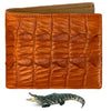 Load image into Gallery viewer, Orange Alligator Tail Leather Bifold Wallet For Men | Handmade Crocodile Wallet RFID Blocking | VINAM-105 - Vinacreations