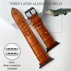 Orange Carrot Alligator Leather Watch Band Crocodile Strap Compatible with Apple Watch IWatch Series 7 6 5 4 3 2 1 SE | AW-153 - Vinacreations