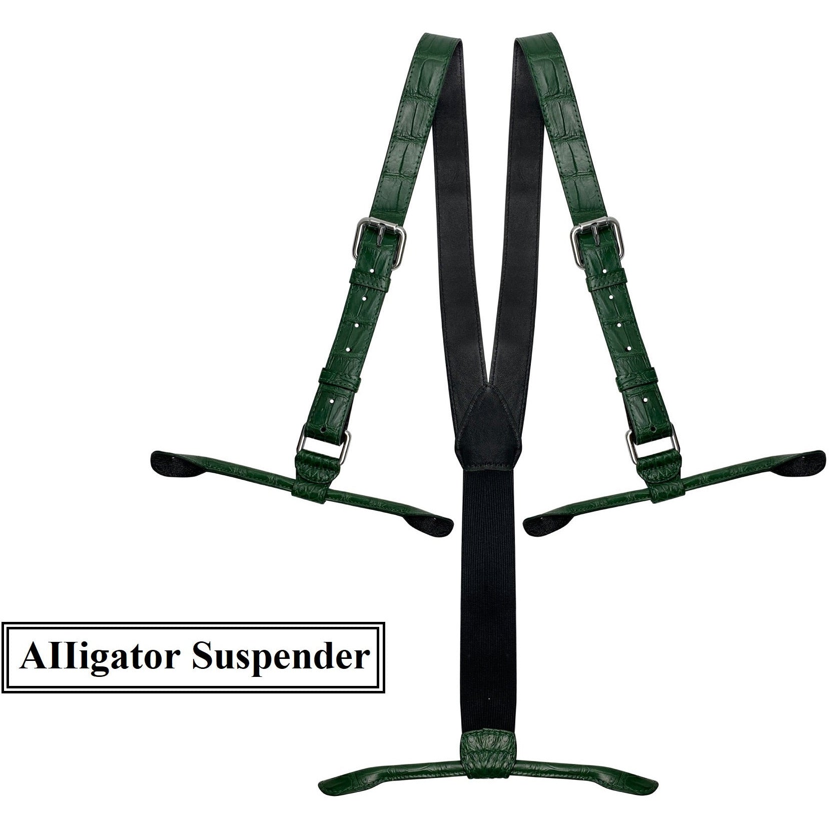 Personalized Alligator Leather Suspenders Men, Leather Suspenders, Men Green Suspenders, Handmade Leather Suspenders For Groomsmen - Vinacreations