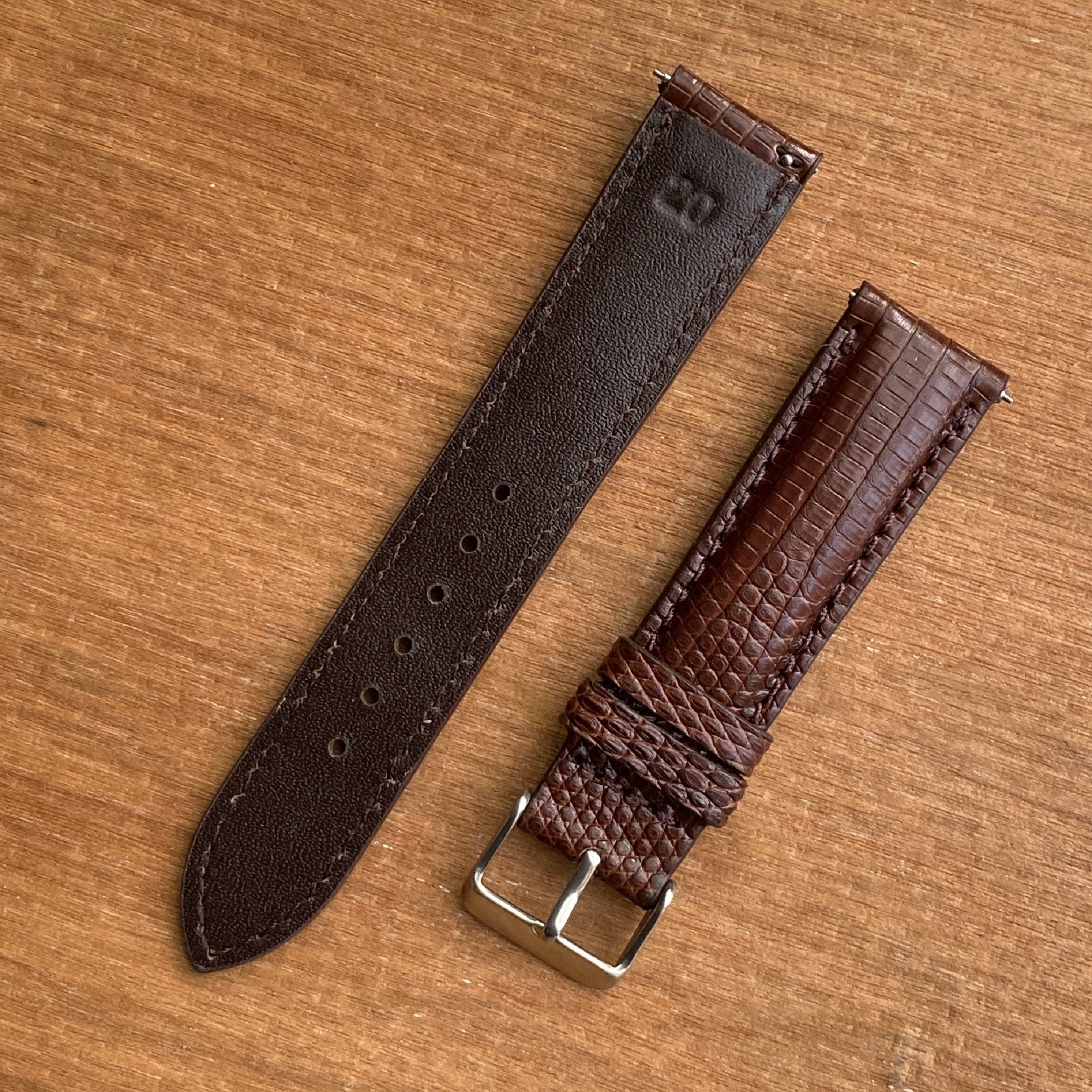 Premium Brown Lizard Leather Watch Strap Band Men Quick Release Buckle Replacement Wristwatch Strap Handmade | dh-161 - Vinacreations