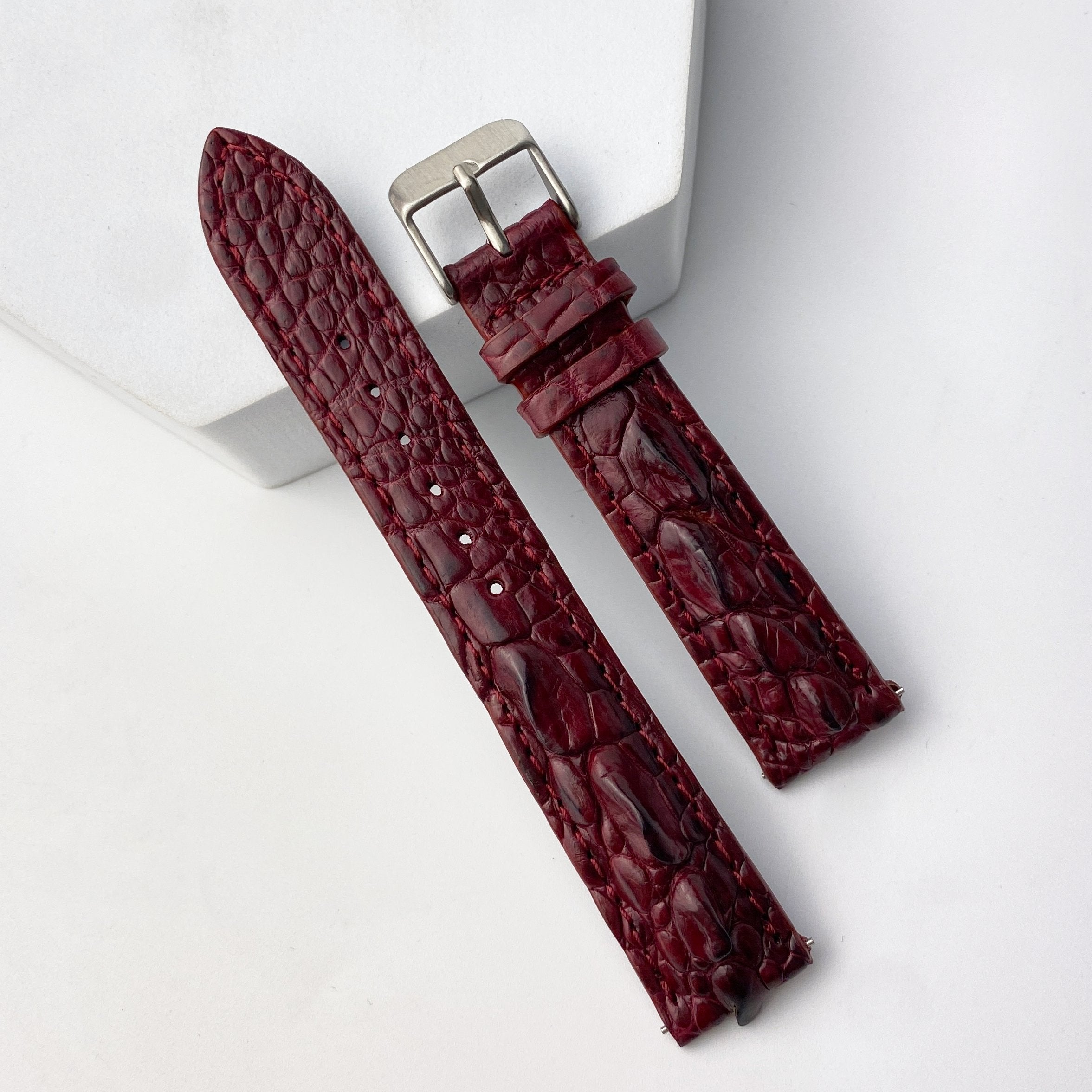 Purple Alligator Leather Watch Band For Men | Premium Crocodile Quick Release Replacement Wristwatch Strap | DH-109 - Vinacreations