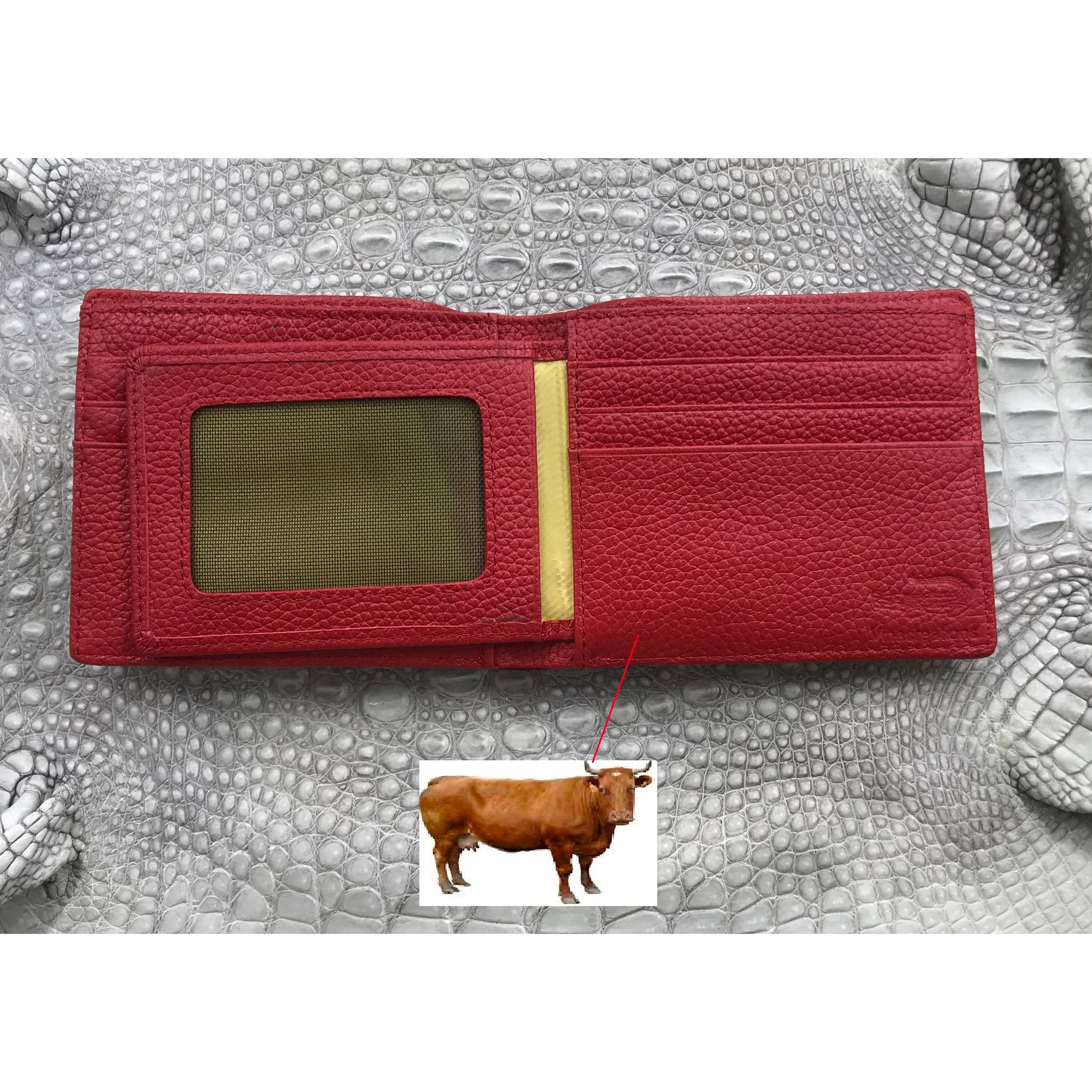 Red Burgundy Alligator Skin Bifold Wallet For Men | Handmade Crocodile Leather Wallet RFID Blocking | VL5539 - Vinacreations