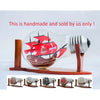 Load image into Gallery viewer, Red Santa Maria Ship In A Bottle Miniature Boat Nautical Home Decor - Vinacreations