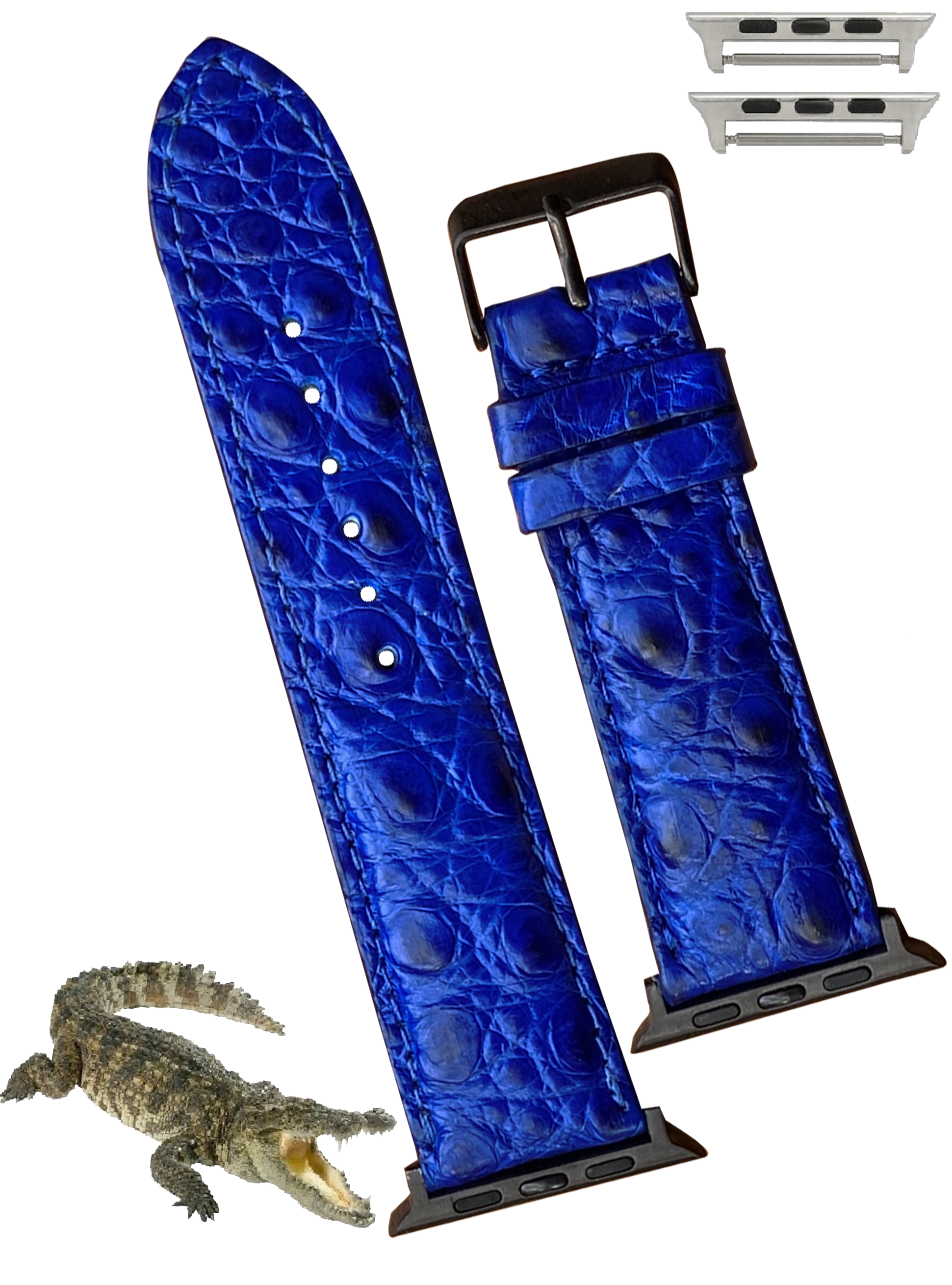 Royal Blue Alligator Leather Strap for Apple Watch