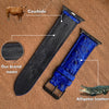 Load image into Gallery viewer, Royal Blue Alligator Leather Strap for Apple Watch