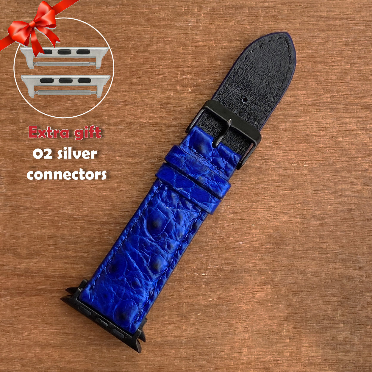 Royal Blue Alligator Leather Strap for Apple Watch