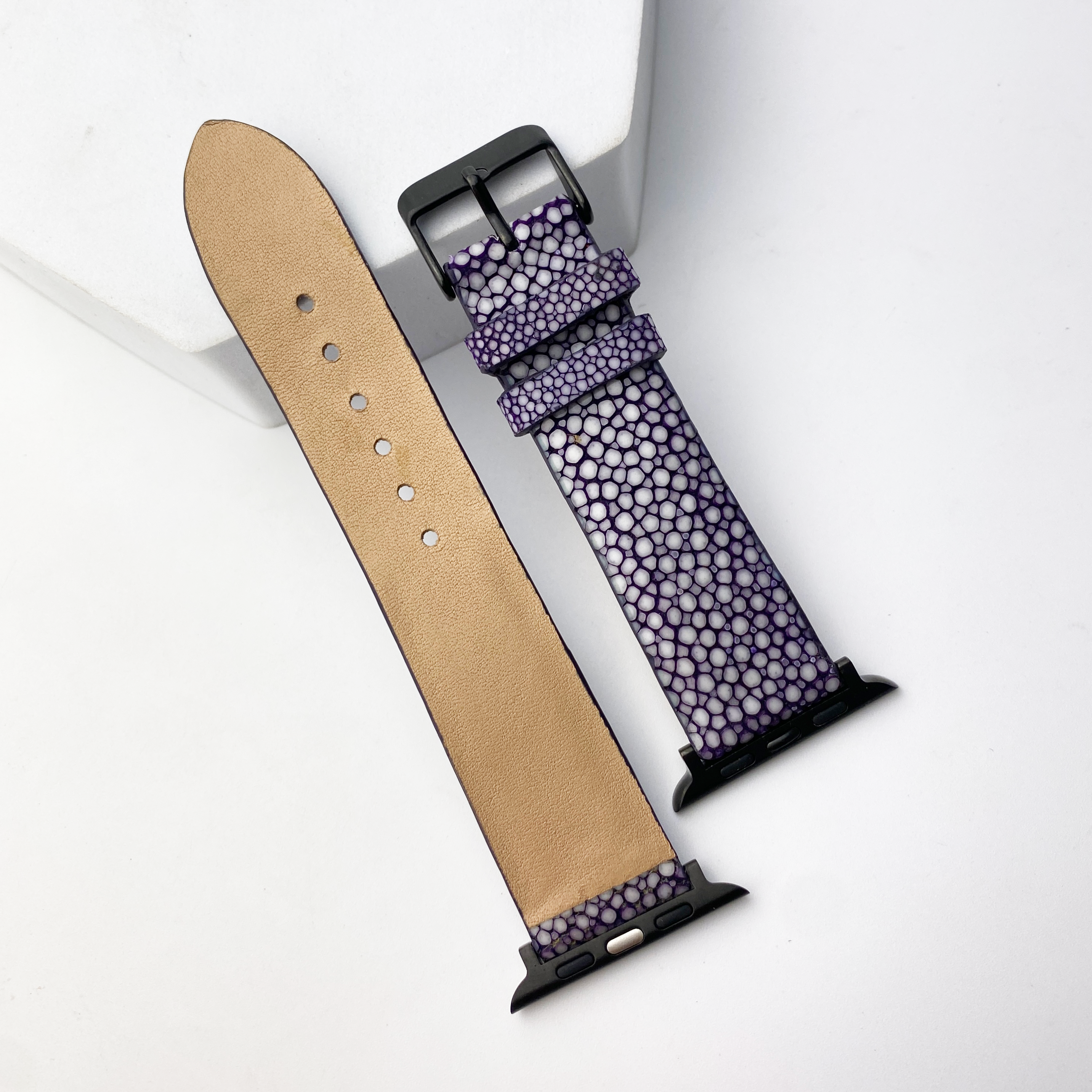 Purple Stingray Leather Strap for Apple Watch Ultra Series 8 7 6 5 4 3 SE | AW-65