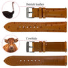 Tan Ostrich Leather Watch Strap Quick Release Replacement