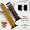 White Hand Stitching Dark Brown Alligator Leather Watch Band Compatible with Apple Watch IWatch Series 7 6 5 4 3 2 1 | AW-155 - Vinacreations