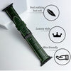 White Hand Stitching Green Alligator Leather Watch Band Compatible with Apple Watch IWatch Series 7 6 5 4 3 2 1 | AW-158 - Vinacreations