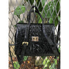 Load image into Gallery viewer, Women Crocodile Handbags Top Handle Alligator Leather Shoulder Messenger Bag Lady Fashion Daily Totes - Black - Vinacreations