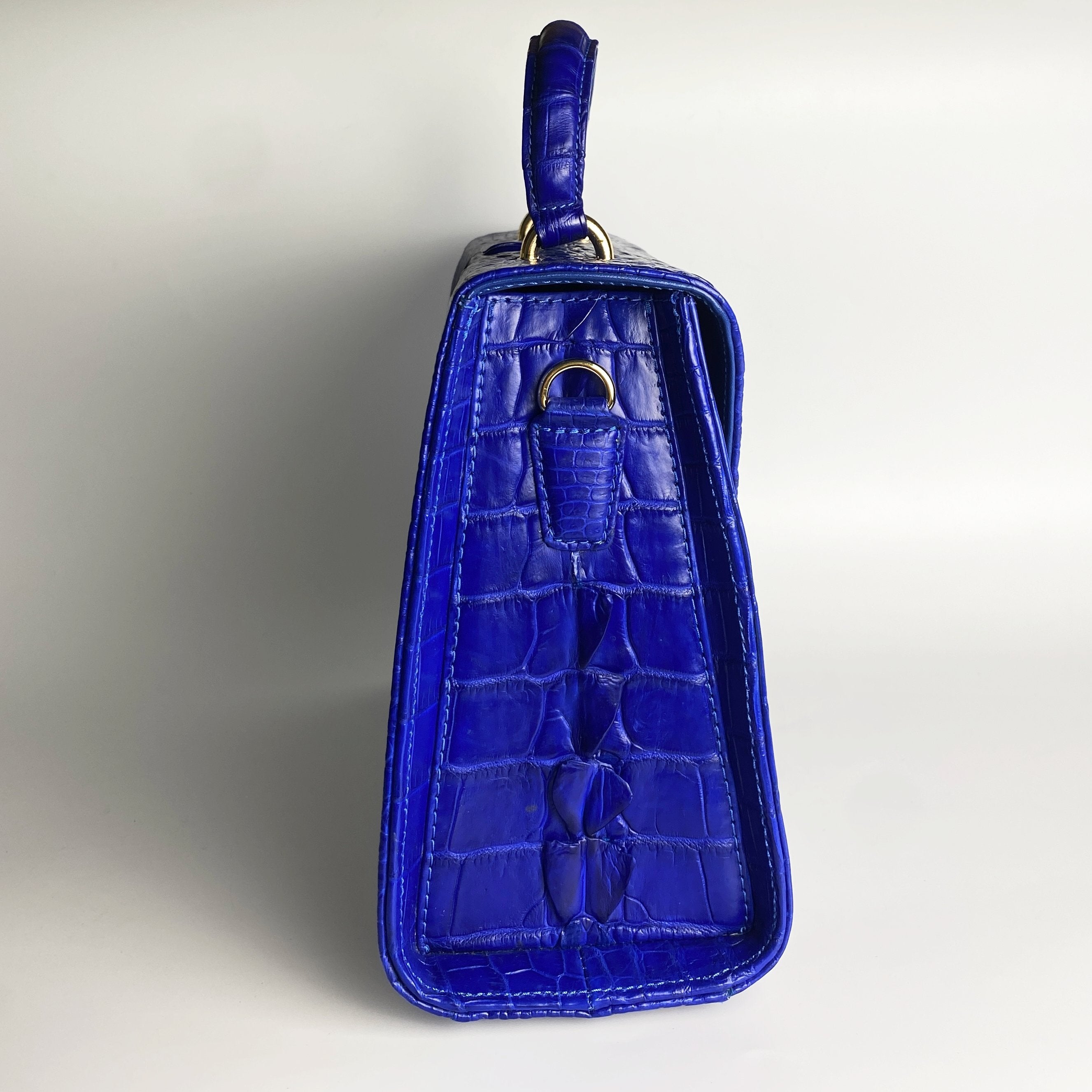 Croc Alligator Crossbody Bag (Colors: Salmon, Blue, Black, Brown